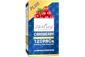 TONGIL Arándano Rojo Americano 41.900 mg por cápsula - Fórmula Potente para Cistitis - Cranberry 120 PACs de Máxima Concentración - 40 cápsulas de Estado Puro