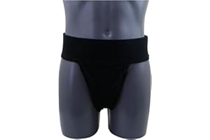 Opttiuuq Qvu Athletic Support Cricket And Multi Sport Jock Strap With Pouch (Black 35" - 36")