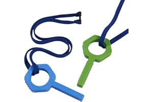 Sensory Direct Chewbuddy Pling Grab Chew & Lanyard - Pack of 2, Sensory Toy for a Fidget, Chew or Teething Aid | for Kids, Adults, Autism, ADHD, ASD, SPD, Oral Motor or Anxiety Needs | Blue & Green