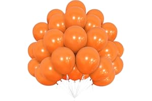 OUSUGA Ballons Orange, 50 Pcs 12 Pouces Ballons en Latex Orange pour Thème Fête D'Anniversaire Mariage Baby Shower Halloween Valentin Douche Nuptiale Festival Diplôme Décorations