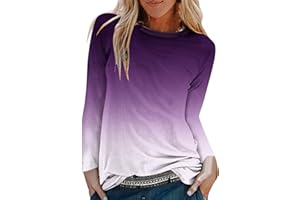 NUSGEAR 2022 Camiseta de Manga Larga Mujer, Elegante impresión Blusa Camisa Moda Cuello Redondo Camiseta Largo Casual Suelto Primavera otoño Fiesta Tops cómodo Jersey Sudadera Original tee vacación