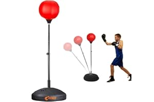 FFitness PUNCHING BALL BAMBINI ADOLESCENTI CON BASE RIEMPIBILE E ASTA REGOLABILE | SACCO BOXE PUGILATO ALLENAMENTO