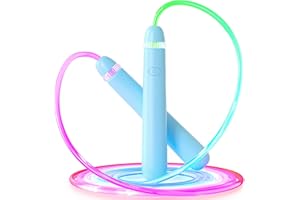 ACHDOFITS LED Light Up Skipping Rope for Kids, Adjustable Glow in the Dark Jump Rope for Children Girls Boys 5-12 Years, Fun Outdoor Sports Toys Gift