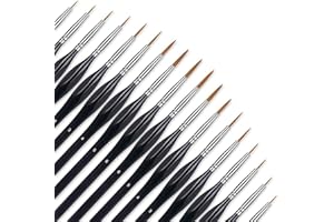 FENRAD Pinceaux de Détail, Lot de 18 Pinceaux Fins Détail Pinceaux d'artiste Pinceaux d'art Professionnel pour Acrylique, Aquarelle, Huile, Miniature, Modèle, Ongles, Faciale Peinture