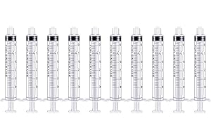 LTKJ LTD Paquete de 10 jeringas Luer Lock de 3 ml, jeringas de plástico de 3 ml con punta Luer Lock sin aguja para laboratorio científico