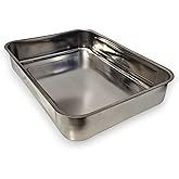 &Uuml;REL Derin Fırın Tepsisi Yoğurt Mayalama Paslanmaz &Ccedil;elik &Ccedil;ok Ama&ccedil;lı Dikd&ouml;rtgen Metal Tava Saklama Kabı (36,5x26,5x6,5 cm, 304