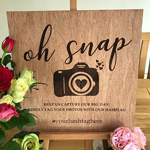 Wooden Wedding Sign Social Media Wedding Hashtag Sign - Custom Wooden Wedding Sign - Personalised Rustic Sign