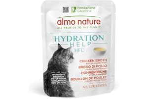 almo nature HFC Hydration Help, alimento húmedo para Gatos – Caldo de Pollo y Filete de Pollo – Human-Grade, sin Gluten, monoproteico, 50 g, Paquete de 24, 1,2 kg