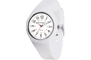 PINDOWS Analoge Quarzarmbanduhr Silikonband für Damen, Junge Damen und Studierende; leicht ablesbar, wasserfest, Unisex-Armbanduhr, leuchtendes Zifferblatt.