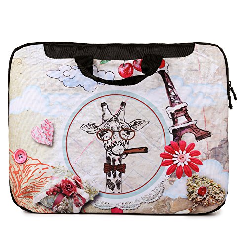 TaylorHe 15 / 15,6 Zoll Notebooktasche, Schultertasche für Notebook mit Muster , Laptoptasche mit Griff und Seitentaschen Laptop Bag Pinnwand, Giraffe - 2