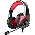 YINSAN Cuffie Gaming per PS4 PC Xbox One, Cuffie PS4 con microfono, 3D Surround Sound, cancellazione del rumore, LED RGB, Ros