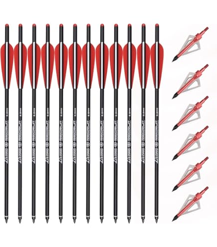 16 Flèches Carbone TOPARCHERY – 16″ – Pointes 125 Grains – Chasse à L’arc