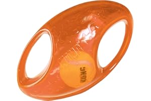 KONG - Jumbler Football - interaktywna zabawka dla psa z piłką tenisową (różne kolory) - dla średnich i dużych psów