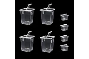 AWXZOM Kleine Reptilien-Zuchtbox, Spinne, Terrarium, Freisetzungsbox für Baumspinne, Skorpionschlinge, Eidechsen, Mantis, Springspinnen, Schnecke, Insekten, Isopoden, Terrarien, Zuchtbox (4 hoch + 4 klein)