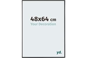 yd. Your Decoration - Bilderrahmen 48x64 cm - Schwarz Matt - Bilderrahmen aus Kunststoff mit Acrylglas - Antireflex - 48x64 Rahmen - Evry