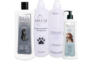 MD-10 COLLECTION Zestaw Produktów dla Psów Rasy Retriever o Czarnym Umaszczeniu - Szampon dla Psów 750 ml, Odżywka dla Psów 300 ml, 2 Butelki Mieszające - Wegetariański i Biodegradowalny - KOLEKCJA MD-10