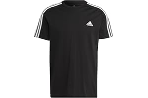 adidas Men's Essentials Single Jersey 3-Stripes Tee Short Sleeve T-Shirt (Pack of 1)