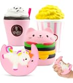 UptVin Lot De 4 Squishy Chat – Jouet Anti-Stress En Forme De Chat – TPR Doux – 13 Cm – Pour Enfants Et Adultes – Cadeau Idéal