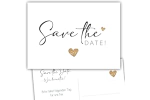 ‎KACKSPECHT Kackspecht 50 zauberhafte Save the Date Karten für die Hochzeit auf hochwertigen 300g Cremepapier. Boho Einladungskarten Einladung