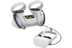 M AMVR AMVR Support de Station de Charge pour contrôleurs tactiles Quest 2 réglables, Support de Chargeur Rapide avec lumière LED, Station de Charge pour Casque Quest 2 VR