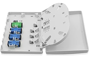 PNGKNYOCN Caja de distribución de fibra FTTH 4 puertos caja de distribución terminal de fibra óptica divisor para SC, FC, E2000 adaptadores