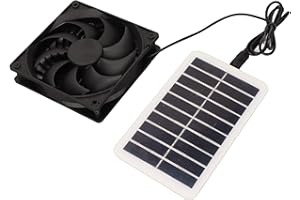 DUOKON Kit Ventilatore Alimentato da Pannello Solare, Set di Ventilatori di Scarico Solari da 15 W 5 V Ventilatore D'aria Ad Energia Solare Portatile per Serra da Case