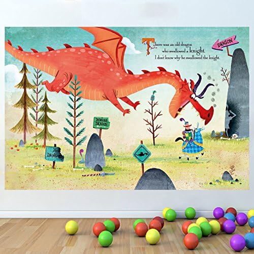 LagunaProject Dragon Knight Fairytale Kids Nursery Bedroom Vinyl Wall Sticker Poster -120cm x 80cm