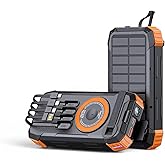 UltraTekno FC-20 Solar Powerbank 20000 mAh, 22.5W PD Hızlı Şarj, Kablosuz Şarj, El Kranklı Şarj, LED Fener, Pusula, &Ccedil;oklu Kab