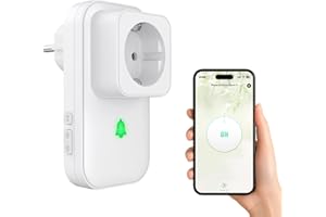 COTINSE Detector de Corte de Corriente WiFi Tuya, Tomacorriente Inteligente con Alarma WLAN, Alerta en Caso de Apagón, Compatible con la Aplicación Smart Life, 110 dB con Pantalla LED