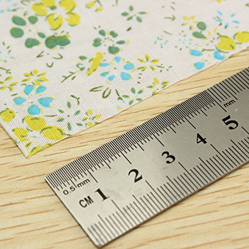 KING DO WAY 7Stueck Stoffpakete Baumwollstoff Patchwork Stoffe Baumwolle Stoffreste Paket Gruen 50x50cm - 7