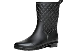 NEOKER Halbhohe Gummistiefel Damen Kurz Frauen Regenstiefel Stiefeletten Gartenarbeit Mode outdoor Boots