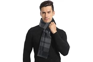 TRABIG Bufanda de Punto de Lana Largo, Bufanda Punto Hombre Tela Escocesa Cozy Lana Abrigo Del Mantón Cuello 180 * 32cm