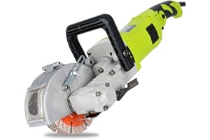 AOHUADA Elektrische SchlitzfräSe, 4000W 220V 7500 Rpm MauernutfräSe Maschine MauerfräSe Elektrische SchlitzfräSe WandfräSe +5 SäGeblatt+Wasserpumpe-Maximale Schlitzbreite-33 mm(Grün)