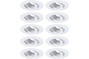 ‎PAULMANN Paulmann 92115 Einbauleuchte 10er-Set schwenkbar rund 90mm 30° GU10 max. 10x10W 230V Weiß Einbaulampe