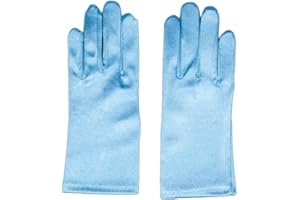 FLORA Frozen Disney Elsa Magical Gloves to match the snow queen's costume dress (Children: M, Aqua Blue in Short Length)