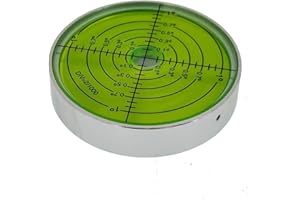 Umei Alta Precisione Universale Bolla Orizzontale Alluminio Shell Orizzontale Cerchio Inclinometro, alta Precisione 6'/ 2(con Magnet,) (60x12mm) (Acqua Verde)