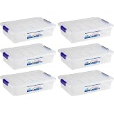 AC - Pack of 6 Transparent Plastic Sorting Boxes No. 30. Container for storing Books, Clothes, Blankets. Capacity 5 litres. A