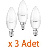 OSRAM LED Mum Ampul E14, 7,5W ile 60W Aydınlatma, 806 L&uuml;men, 4000K G&uuml;nışığı, 11,5 cm, 3 Adet