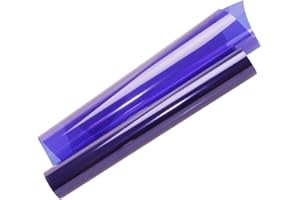 HOHOFILM 45cmx200cm Colorful Clear Decorative Window Film Self Adhesive Transparent Window Tint for Home Building Glass (Purple)