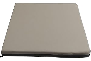 GRIZZLY FOAM 4cm Thick Waterproof Seat Pad Chair Cushion Kitchen Dining Living Room Patio Garden Rattan Furniture Foam Filled Strong Fabric Removable Zip Cover (Cream, 36 x 36cm / 14" x 14")