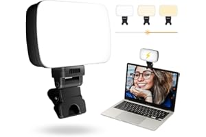 ELICE Led Video Light,Rechargeable Video Conference Lighting Kit, Adjustable Portable Laptop Lighting with Clip, 3 Light Modes & 10 Dimmable Brightness Levels, for Online Meeting, Live Streaming, Makeup