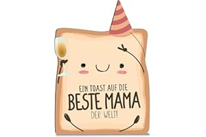 Gifts for Mum Card Toast Mum Wooden Card - Birthday Card with Envelope - Special Greeting Card for Toast, Loving Attention in the Family, Special Card Relatives, Greeting Card for