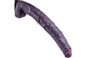 UMANIA Dildo realista negro gigante de 42 cm, gran dildo de silicona, pene largo con ventosa potente, juguete anal gigante XXXL para el punto G vaginal, gran estimulador para hombres y mujeres