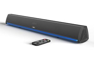 Audible Fidelity Soundbar, Bluetooth Sound Bar for TV and PC, Compact with RGB LED Display, Air Tube & 2.0 Channel Amplifier Wireless with Remote Control for Computer and Laptop Gaming