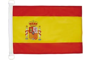 AZ FLAG Bandera Nautica de España 45x30 cm - Pabellón de Conveniencia Española 30 x 45 Cm, Bandera de Barco con anillas