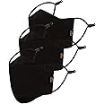 Cenwell 3 Pcs Ultra Comfortable Pure Cotton Face Mask with Adjustable Ear Loop & Free Ear Saver Strap, Washable Reusable & Breathable Mask for Men & Women (Black, Pack of 3)