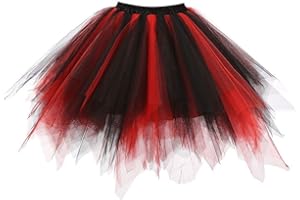 Ksnnrsng Damen Tüllrock tütü Rock 50er Rockabilly Petticoat Tutu Unterrock Kurz Ballett Tanzkleid Cosplay Ballkleid Abendkleid