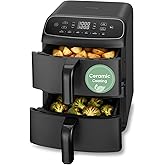 Cosori Air Fryer Turbo Tower Compact 8.6L, 39% Space-Saving Double-Stack Airfryer, Ceramic PFAS-Free,TurboBlaze Dual DC Motor