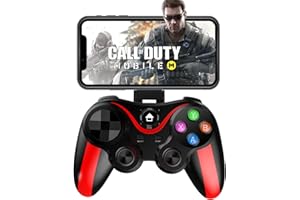 Arvin - Controlador de juegos móvil para iOS/Android, Bluetooth con soporte para iPhone 14/13/12/11, para Samsung Galaxy/Huawei/Xiaomi/Google, perfecto para Call of Duty Mobile-Red