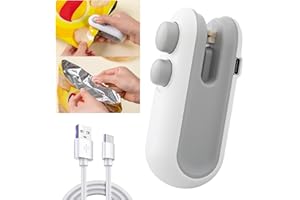 Nadiaen 2 in 1 Mini Vacuum Food Sealer for Sealing and Cutting,Mini Bag Sealer Easy Seal Bag Sealer Portable Rechargeable Handheld Machine for Chips Snacks Plastic Bags Fresh Storage